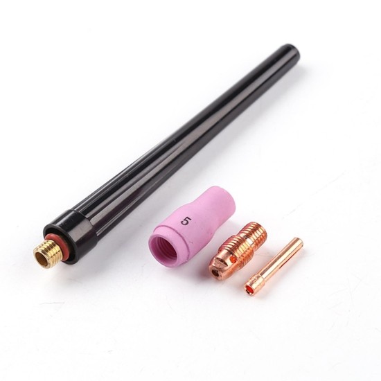 GAS LENS SET, WP-17 GAS LENS ALUMINA NOZZLE #6 ,WP-17 MEDIUM BACK CAP ,WP-17 GAS LENS COLLET BODY - 1.6MM 