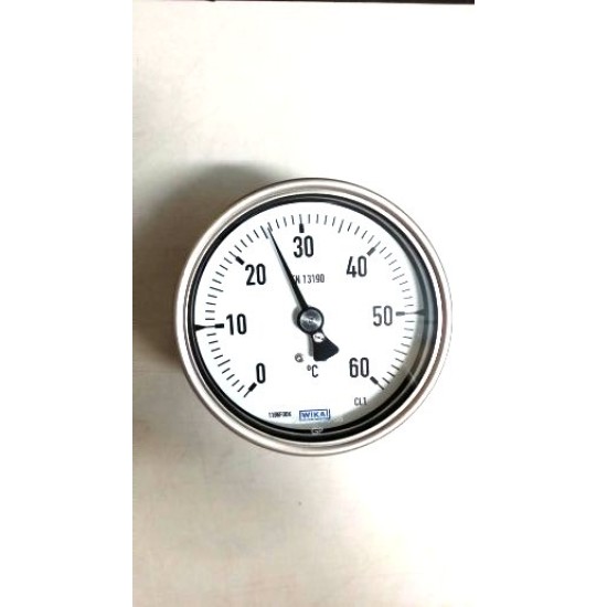 0-60C TEMPERATURE GAUGE, PIN 142MM, FEMALE THREAD CONNECTOR, STAINLESS STEEL
