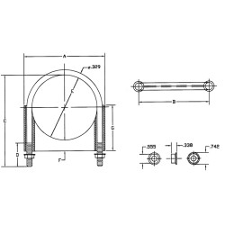 3" SUS 304 ,Heavy Duty 360° Seal Guillotine Style Muffler Clamp , 10pcs/pkt