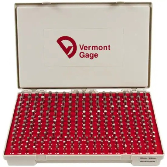 Vermont Gage ,1.3 to 4.98mm Class ZZ Plus Plug & Pin Gage Set ,+0.005mm Tolerance, 185 Pieces