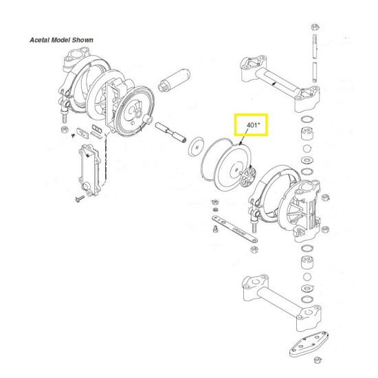 Verdeair VA10 rebuilt kit, Diaphragm PTFE VA10 , Model 401 , 2pcs/set