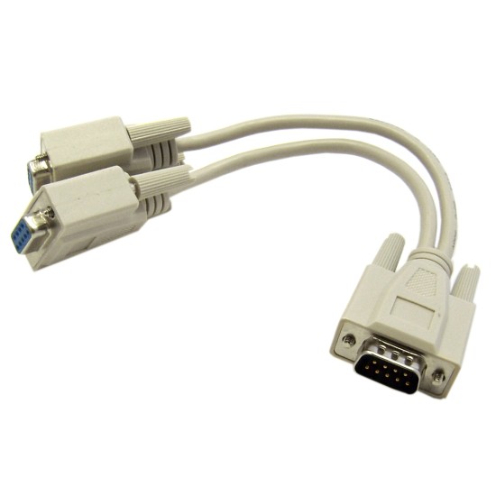 6" x 2Female DB9 X 1Male DB9 Y joint VGA Cable