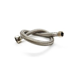 18" ,1/4" x 1/2" FIP Faucet Hose Connector, Stainless Steel Braided Supply Line