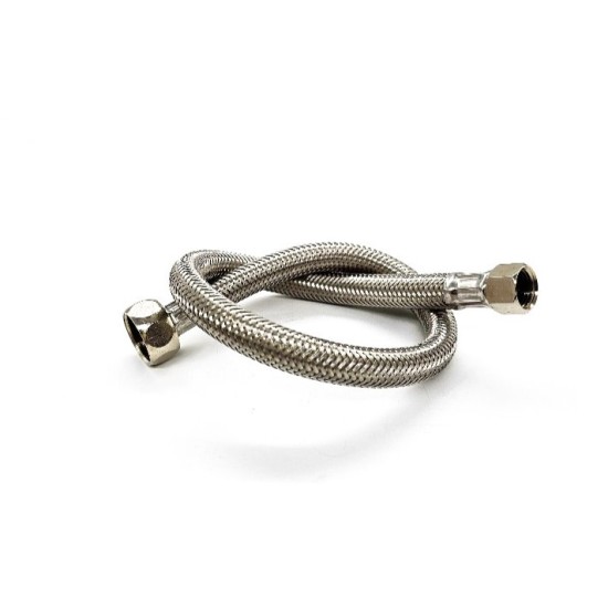 18" ,1/4" x 1/2" FIP Faucet Hose Connector, Stainless Steel Braided Supply Line