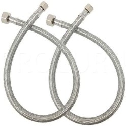 18" ,1/4" x 1/2" FIP Faucet Hose Connector, Stainless Steel Braided Supply Line