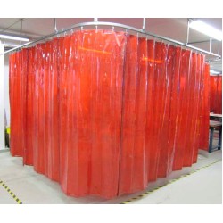 WELDING CURTAIN, TRANSLUCENT ORANGE COMPLETE GROMMETS ,6ft X 4.7ft X 0.5mm