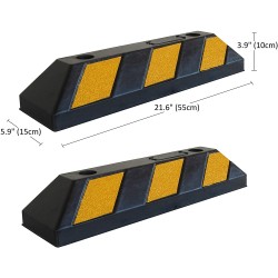 Rubber Wheel Stopper Without Screw & Nut ,550mm(L) x 150mm(W) x 100mm(H)