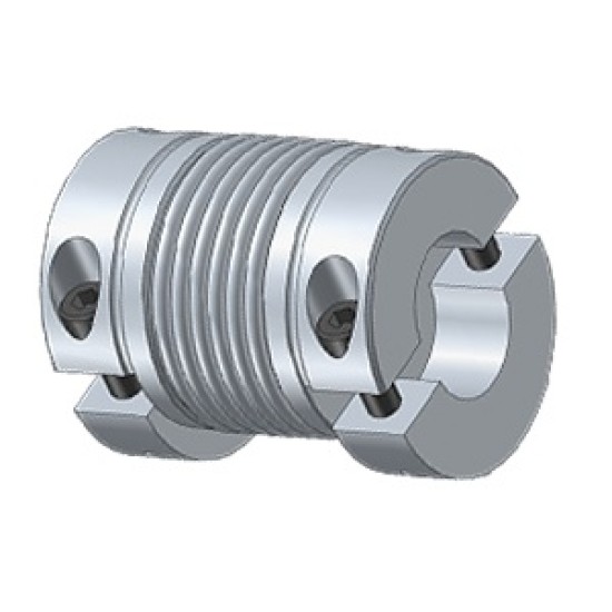 ID 3/8" X 5/8" ,Metal Bellows Coupling - split clamping hubs ,Stainless Steel Bellow,Hubs Aluminium, 6pcs/box