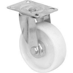 4" x 34mm swivel bracket PP (white Polypropylene) wheel ,Loading: 65kgs/pc