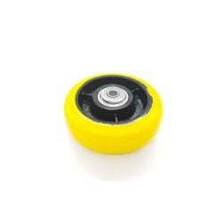 Loading 500kg, 6″ × 2″ GB PU steering wheel c/w bearing & washer – 60mm width, 12mm screw hole, Yellow