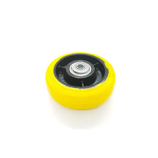 Loading 500kg, 6芒鈧劉芒鈧劉 x 2芒鈧劉芒鈧劉 GB PU steering wheel c/w bearing &amp; washer 芒鈧€?60mm width, 12mm screw hole, Yellow