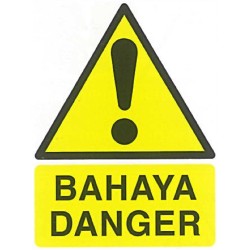 Self-adhesive sticker label 300mm(W) x 400mm(H),Danger sign sticker