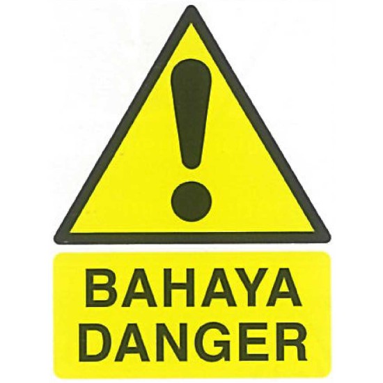 Self-adhesive sticker label 300mm(W) x 400mm(H),Danger sign sticker