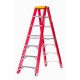 Top Fibreglass double sided ladder 6 Step ,H :1381mm