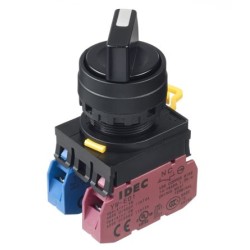 IDEC YW 22/25mm Control Units, Selector Switch 2-position, S/Return from Right 1NO 1NC