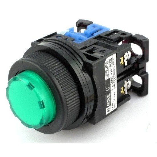FUJI, AR22, GREEN PUSH BUTTON SET, E3, OL, LED TYPE SINGLE LAYER (2PCS)
