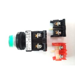 FUJI, AR22, GREEN PUSH BUTTON SET, E4, G4L, BULB TYPE DOUBLE LAYER (3PCS)