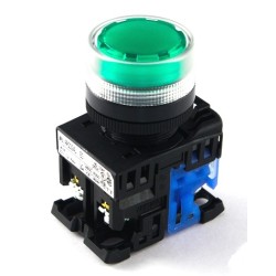 FUJI, AR22, GREEN PUSH BUTTON SET, E4, G4L, BULB TYPE DOUBLE LAYER (3PCS)