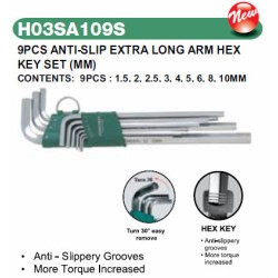 9 PCS ANTI-SLIP EXTRA LONG ARM HEX KEY SET (MM) 9 PCS ANTI-SLIP EXTRA LONG ARM HEX KEY SET (MM)