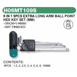 9 IN 1 9 PCS EXTRA LONG ARM BALL POINT HEX KEY SET (MM) 9 IN 1 9 PCS EXTRA LONG ARM BALL POINT HEX KEY SET (MM)