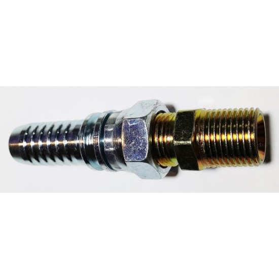 HIGH PRESURE METAL SET FITTING , 1/2"MALE THREAD X 3/4"HOSE