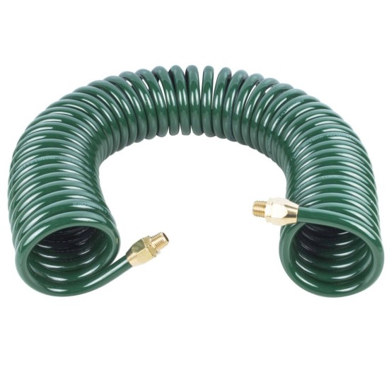 1/4" Male Thread, 6.5 X 10mm, 50 coil OD , 15 meter,Polyurethane Re-Coil Hose , 7bar , -20°C - 70°C