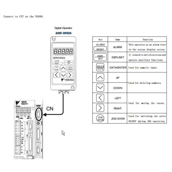 JUSP-OP02A, YASKAWA SERVO DRIVER PENDANT