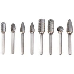 6mm, 8 PCE. INDUSTRIAL CARBIDE BURR SET CUT 9