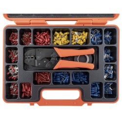 Kennedy Crimping Tool Kit for Insulated Terminals, Red Connector: 0.5 - 1.00mm², Blue Connector: 1.5 - 2.5mm², Yellow Connector: 4.0 - 6.0mm², 220mm Overall Length