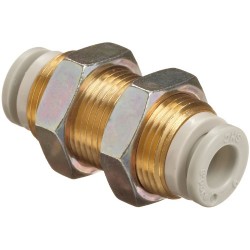 TUBING CONNECTOR C/W DOUBLE NUT,M6 ,10PCS