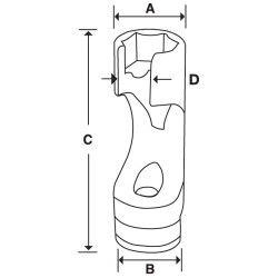 FRX221,3/8" Drive 6-Point SAE Hex 11/16" Flank Drive® Flare Nut Socket