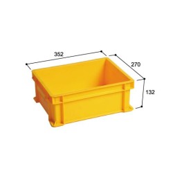 YELLOW ,MS1023, PLASTIC BIN , OD 352mm X 270mm X 132mm  ,10pcs/box