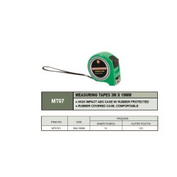 Measuring Tape, 3M X 19mm, ABS Casing with Rubber Protected
