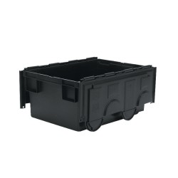 Euro Container with Lid, Black, 600x400x265mm, 49.5L Euro Container with Lid, Black, 600x400x265mm, 49.5L