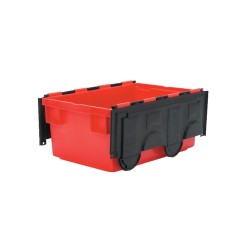 Euro Container with Lid, Red;Black, 600x400x265mm, 49.5L Euro Container with Lid, Red;Black, 600x400x265mm, 49.5L