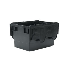 Euro Container with Lid, Black, 600x400x335mm, 68L Euro Container with Lid, Black, 600x400x335mm, 68L