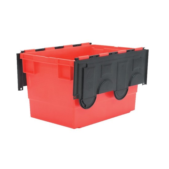 Euro Container with Lid, Red;Black, 600x400x335mm, 68L