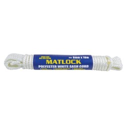 6mm 8PLT POLYESTER WHITE SASH CORD 10M REEL 6mm 8PLT POLYESTER WHITE SASH CORD 10M REEL