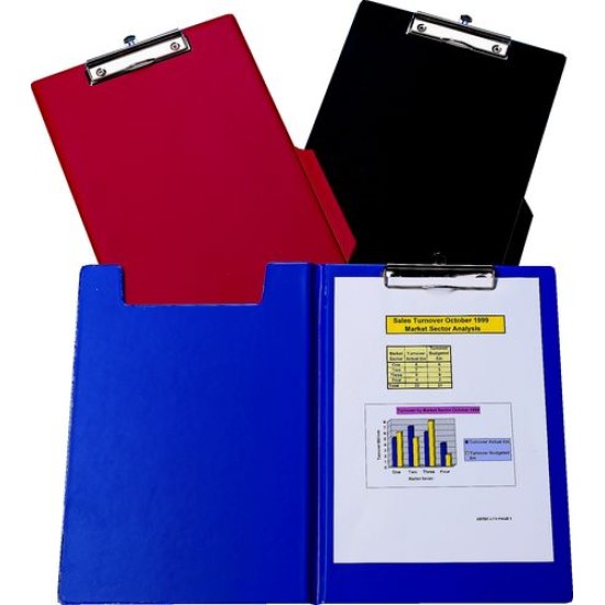 PVC CLIPBOARD - TYPE : FOLDOVER (BLACK)