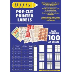 PRE-CUT PRINTER LABELS, SIZE:64X33.9MM,QTY:24 SHEETS PRE-CUT PRINTER LABELS, SIZE:64X33.9MM,QTY:24 SHEETS