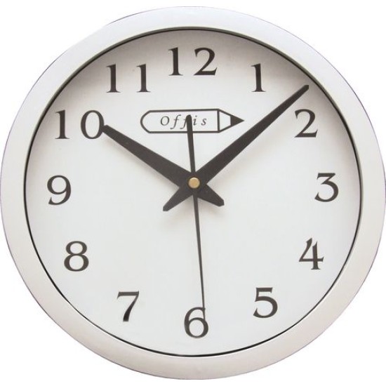 WHITE WALL CLOCK, SIZE:254MM