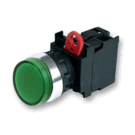 OMRON PUSH BUTTON, GREEN LIGHT, DC24, NO MONENTARY,