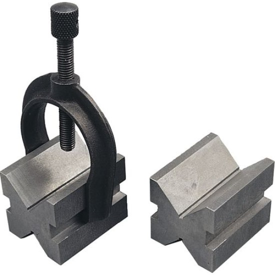 WORKSHOP GRADE HOLLOW GROUND VEE BLOCKS & CLAMP,31.5 X 40 X 31.5MM