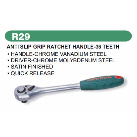 ANTI SLIP GRIP RATCHET HANDLE -36TEETH 1/4"