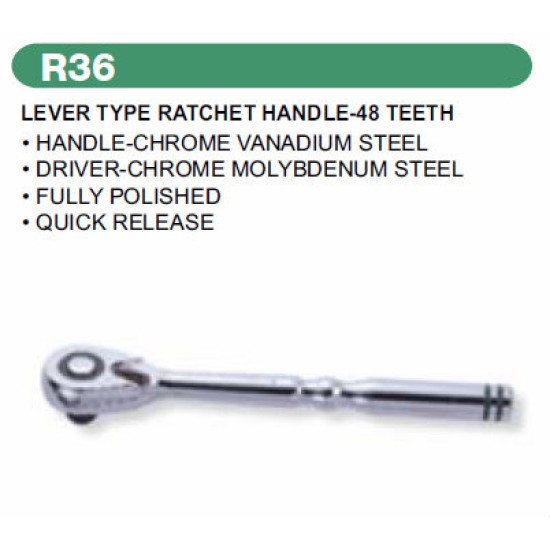 LEVER TYPE RATCHET HANDLE -48TEETH 3/8"