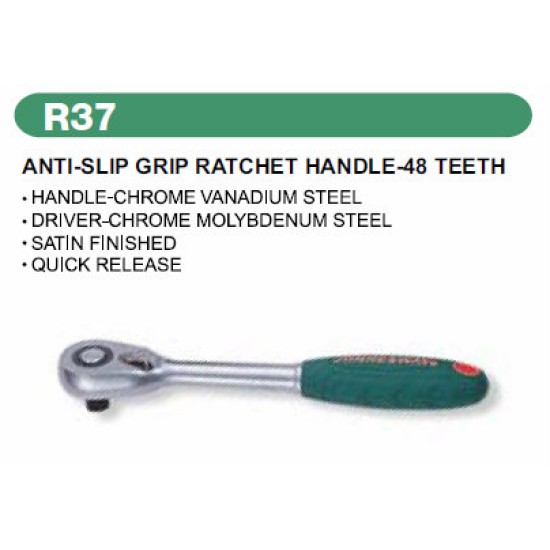 ANTI-SLIP GRIP RATCHET HANDLE -48TEETH 3/8"