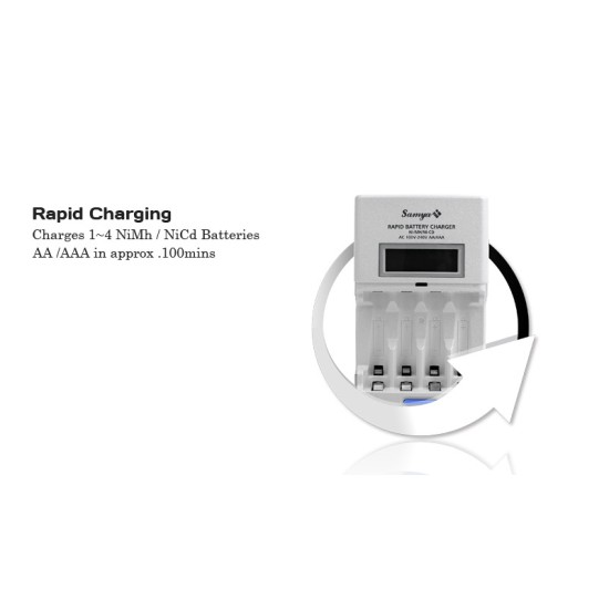 4 X AA RAPID BATTERY CHARGER SET