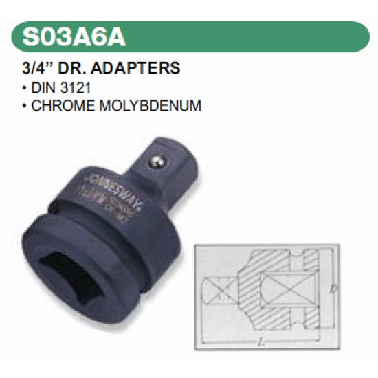 3/4" DR. ADAPTERS 1/2"