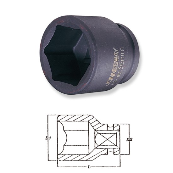 1" DR.6PT FLANK IMPACT SOCKETS (SAE) 1"