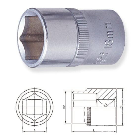 3/8" DR.6PT FLANK SOCKETS 6MM